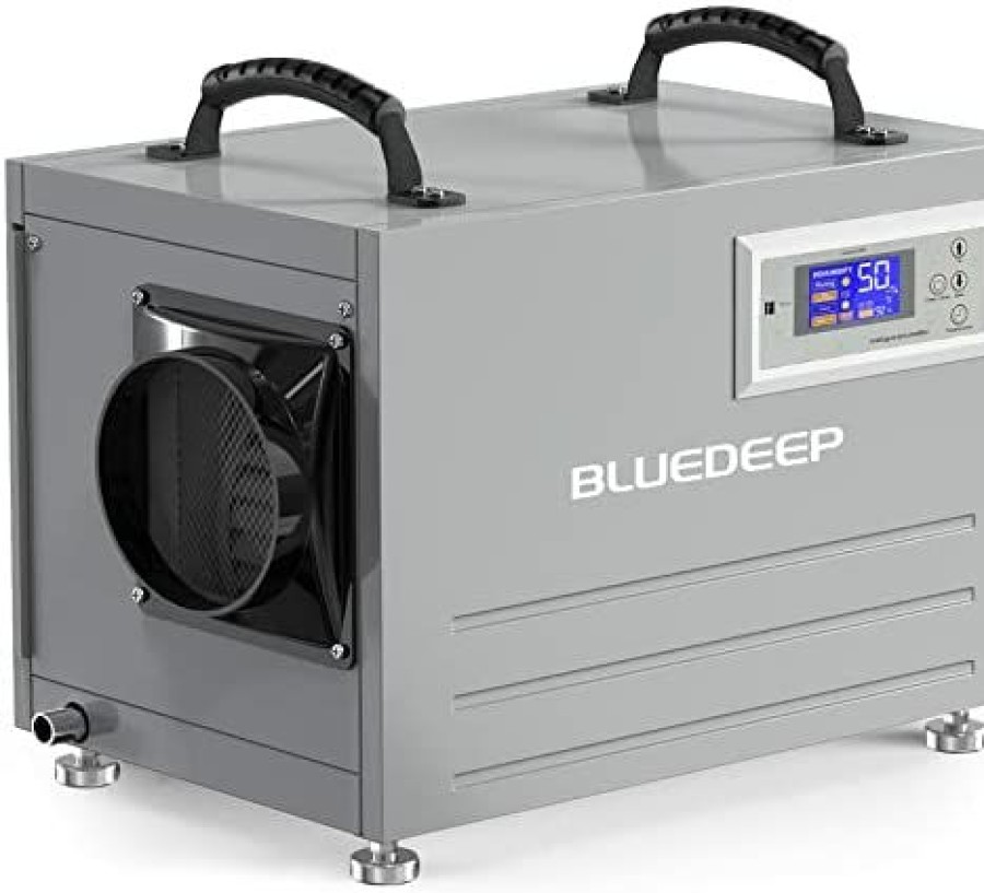 Dehumidifiers * | Bargain Sale Bluedeep 110 Pints Basement/Crawl Space Dehumidifier,Auto Defrost Commercial Dehumidifier With Drain Hose For Warehouse, Water Damage Storage,5 Years Warranty 110 Ppd