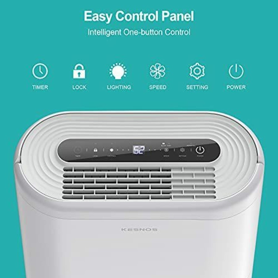 Dehumidifiers * | On Discount Kesnos 4500 Sq. Ft Large Dehumidifier For Home And Basement With 6.56Ft Drain Hose And 0.92 Gallon Large Water Tank, 24Hr Timer And Auto Defrost Ideal For Large Sized Rooms, Bedrooms, Laundry Rooms White