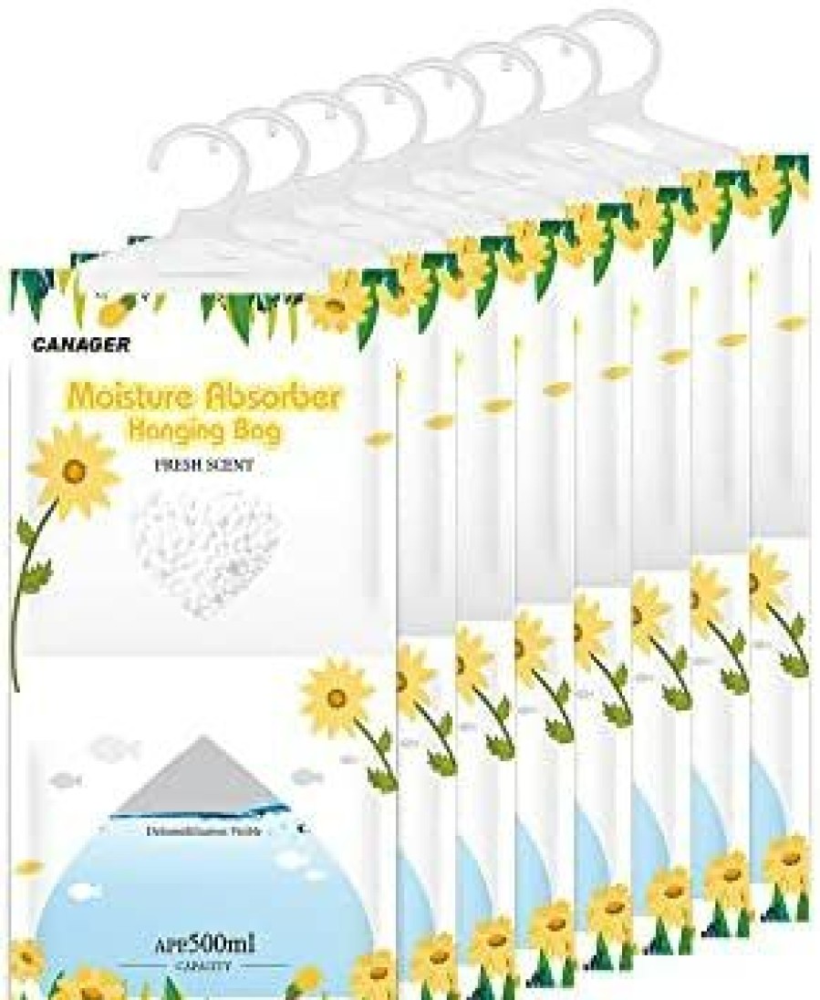 Dehumidifiers * | Affordable Price Canager Hanging Moisture Absorber, Moistureproof Desiccant Hanging Bag,Dehumidifier Bag (8 Packs) Hanging Closet Dehumidifier Bags, Moisture Absorb 12.5 Oz Fresh Scent