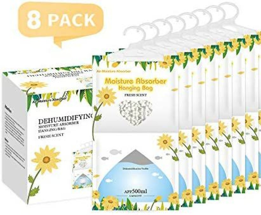 Dehumidifiers * | Affordable Price Canager Hanging Moisture Absorber, Moistureproof Desiccant Hanging Bag,Dehumidifier Bag (8 Packs) Hanging Closet Dehumidifier Bags, Moisture Absorb 12.5 Oz Fresh Scent