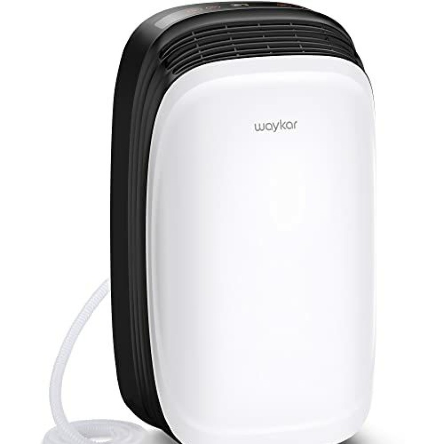 Dehumidifiers * | Economic Price Waykar 2,000 Sq. Ft Dehumidifier For Home And Basement With Drain Hose And Reusable Air Filter Ideal For Large And Medium Sized Rooms, Bathrooms