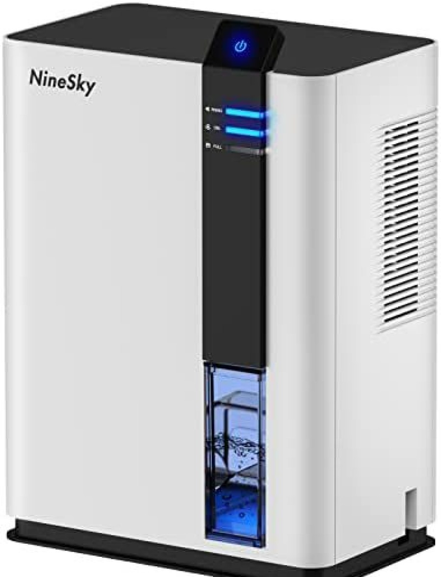 Dehumidifiers * | Moderate Price Ninesky Dehumidifier For Home, 88 Oz Water Tank, Dehumidifier For Bathroom, Bedroom With Auto Shut Off, 5 Colors Led Light Black