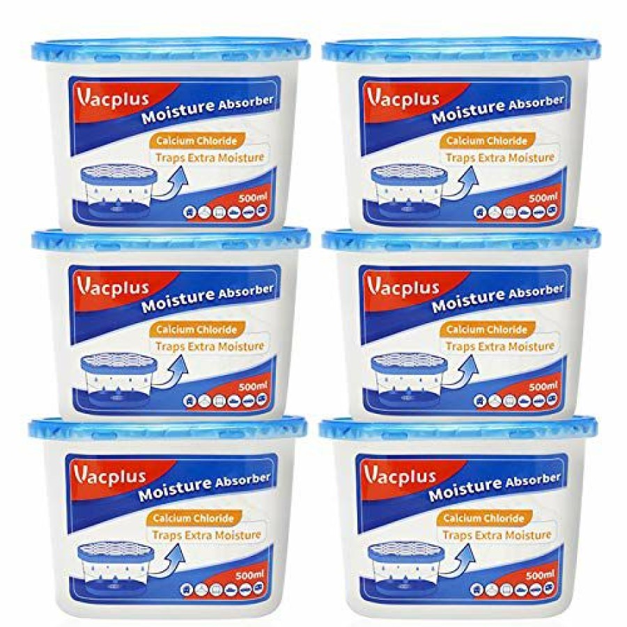 Dehumidifiers * | Special Offer Moisture Absorber Boxes (6 Pack), 10.5 Oz, Vacplus Unscented Moisture Absorber, Humidity Absorber Attracts Extra Moisture From Your Bathroom, Closet, Kitchen & Study, Dehumidifier For Closet (Fragrance Free) Navy Blue