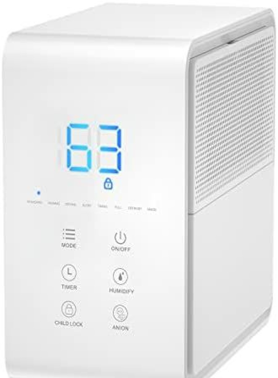 Dehumidifiers * | Economic Price Small Smart Dehumidifiers, 20 Pint Dehumidifiers With Humidity Control, Auto Shut Off, Ultra Quiet For Medium Sized Room, Bedroom, Bathroom 1074 Sq. Ft White