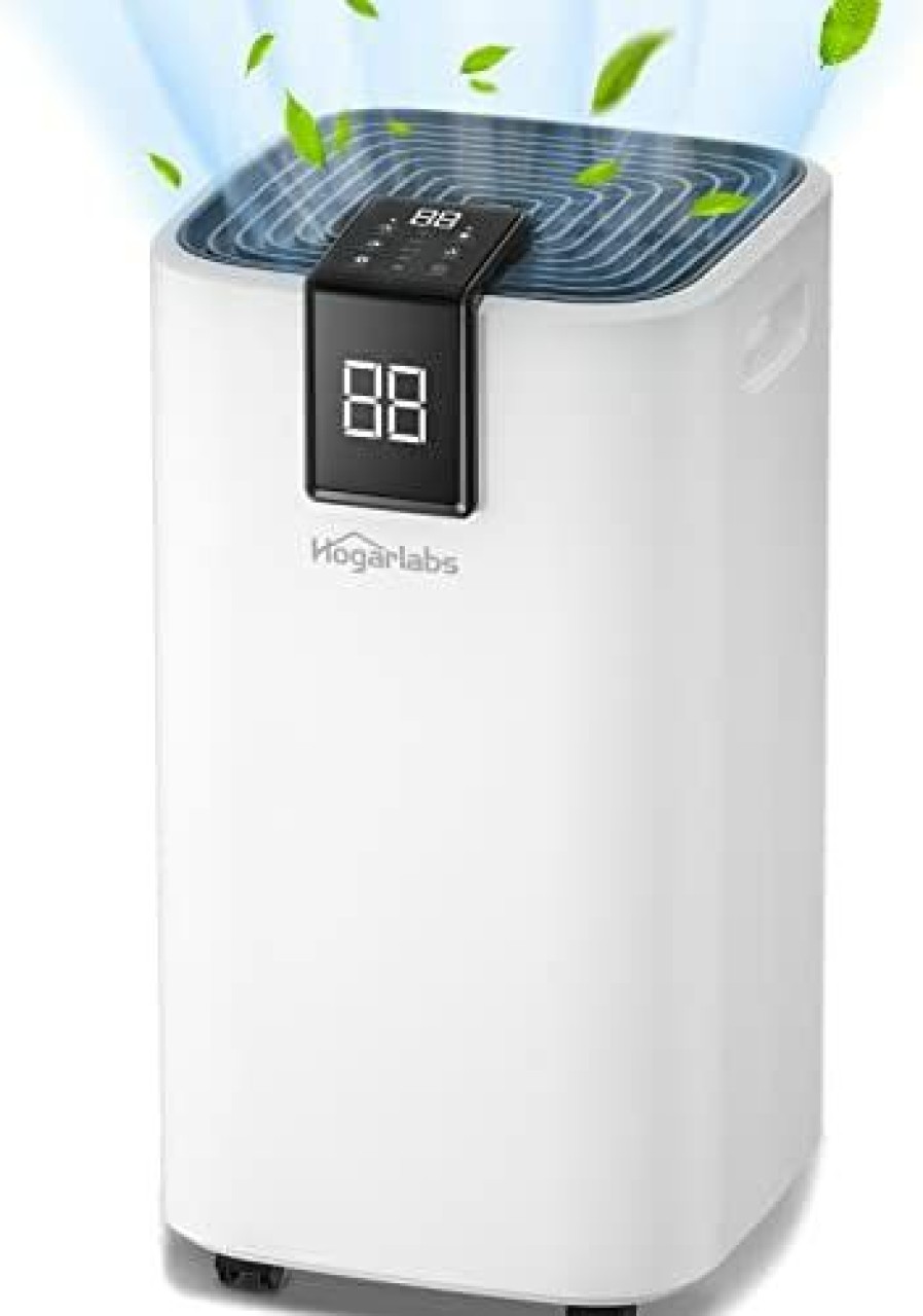 Dehumidifiers * | Bargain Sale Hogarlabs 2500 Sq. Ft Dehumidifier For Basements,Home,Large Room,35 Pint With Drain Hose And Wheels,Intelligent Humidity Control,Laundry Dry, Auto Defrost,24H Timer,Automatic Drain For Office, Bathroom And Bedroom