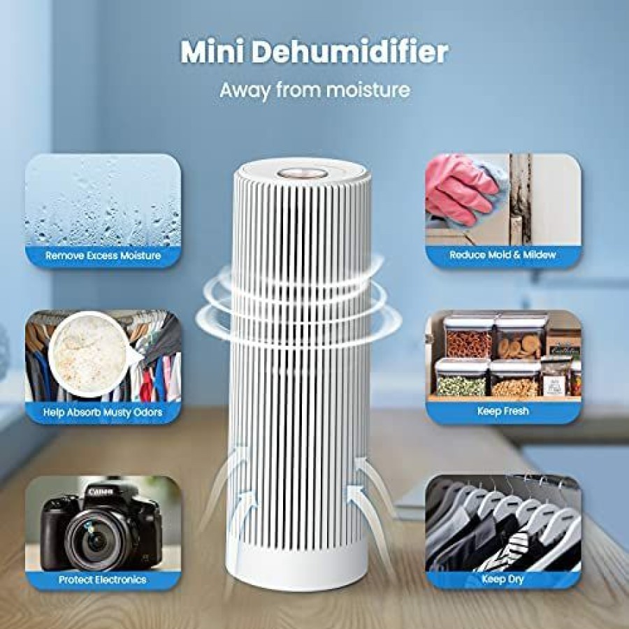 Dehumidifiers * | Affordable Price Vellgoo Renewable Dehumidifier Over 300 Times+, Moisture Absorber Up To 333 Cubic Feet For Small Space Closet Car Rv Boat Slr Camera Bag Shoe Cabinet (2 Packs, Heating Base Not Included) White