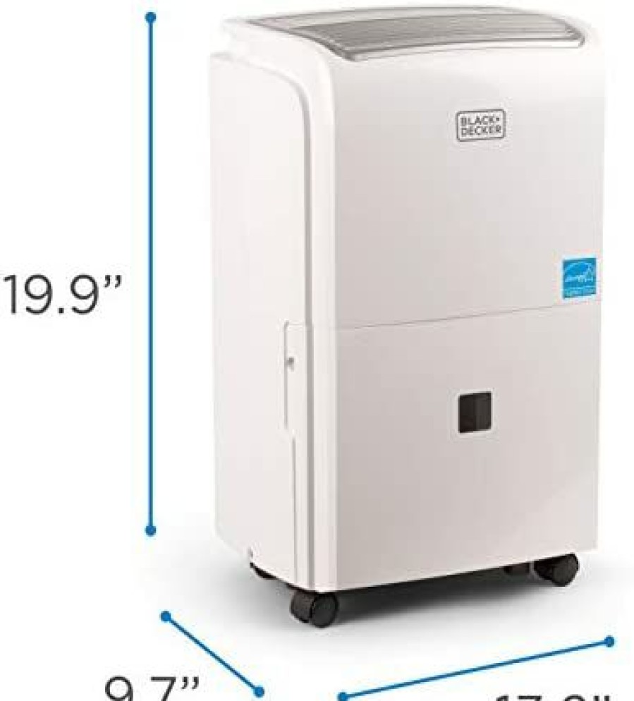 Dehumidifiers * | Affordable Price Black+Decker 3000 Sq. Ft. Dehumidifier For Large Spaces And Basements, Energy Star Certified, Bdt30Wtb , White