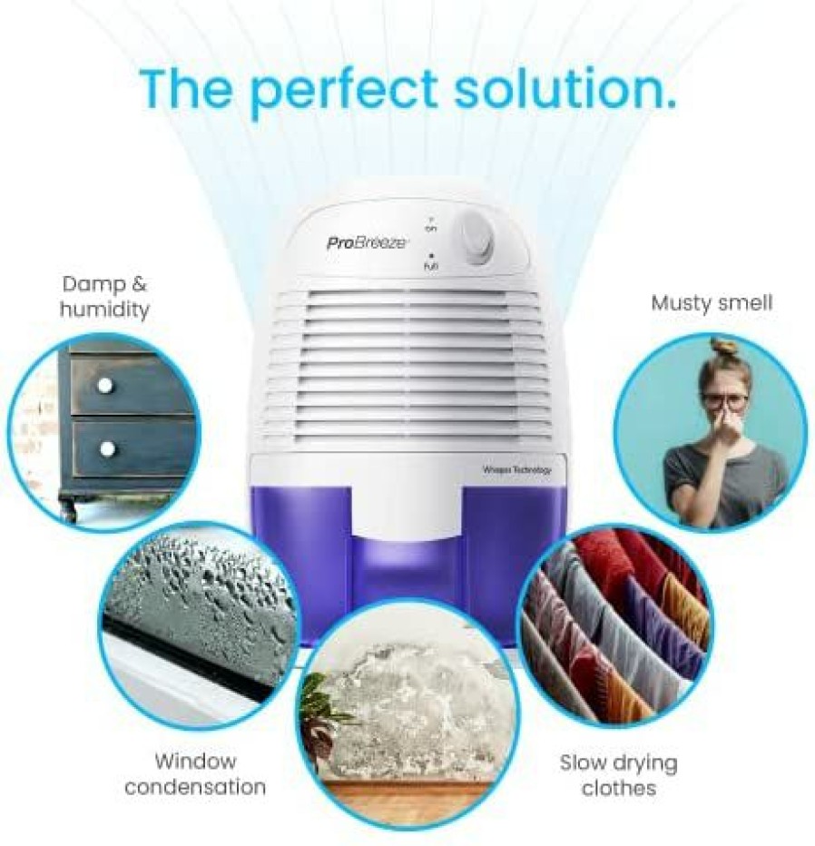 Dehumidifiers * | Affordable Price Pro Breeze Dehumidifiers For Home, 225 Sq Ft Mini Dehumidifier, Compact Portable 17Oz Capacity For High Humidity In Home, Rv, Bedroom, Bathroom, Basement, Kitchen, Laundry Or Closet White